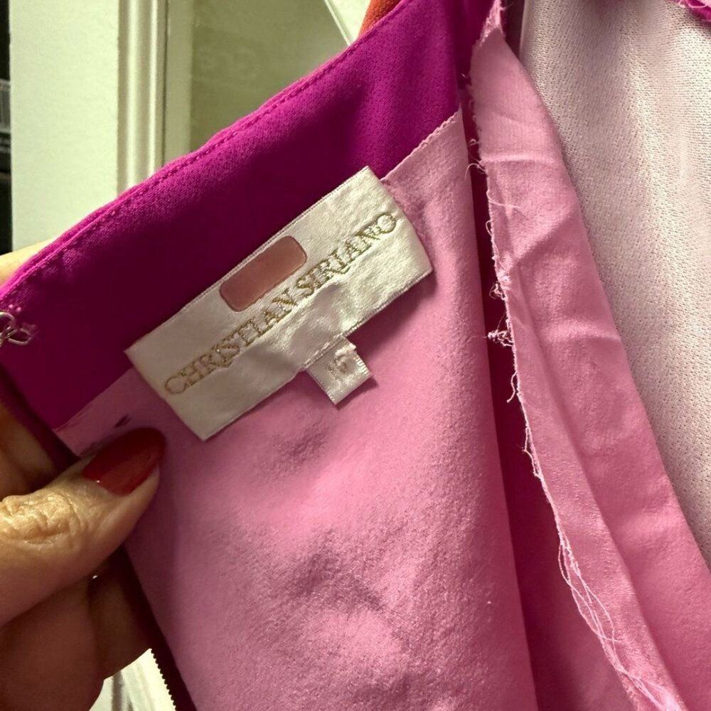 Christian Siriano Pink Tie Shoulder Dress - Picture 11 of 11